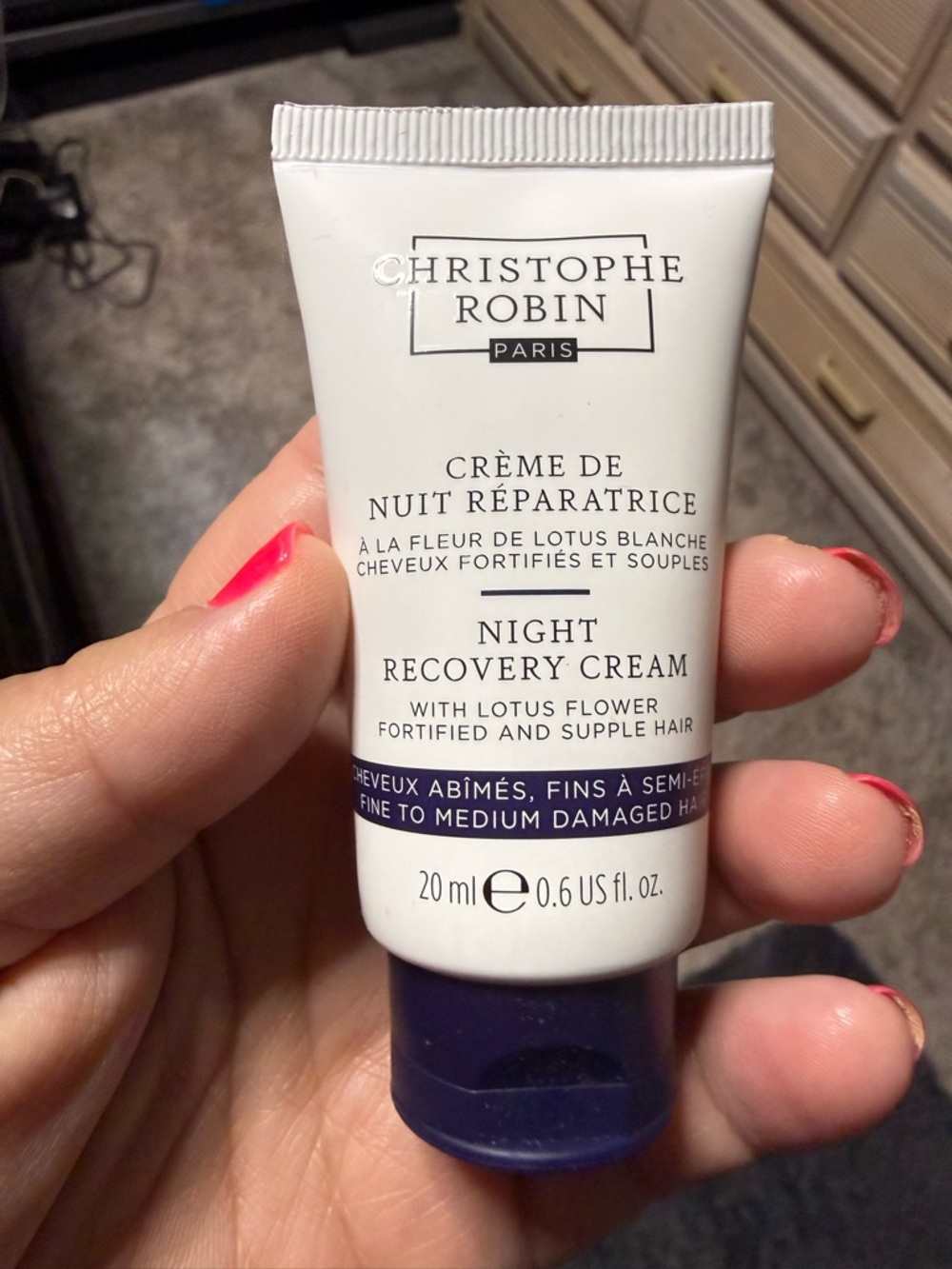Christophe Robin Night Recovery Hair Cream — White & Navy